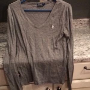 Polo grey long sleeve tee size medium